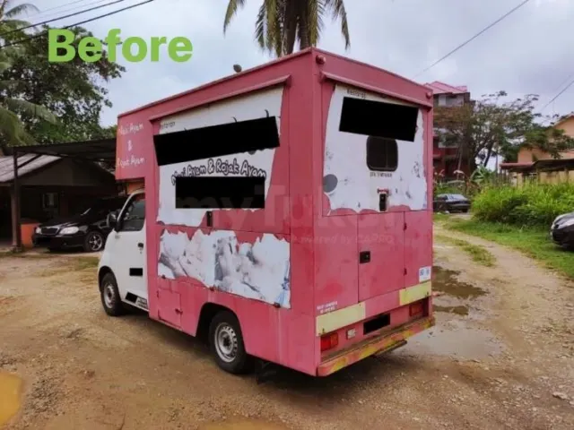 Food truck · panel & respray, before repair