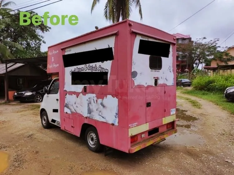 Food truck · panel & respray, before